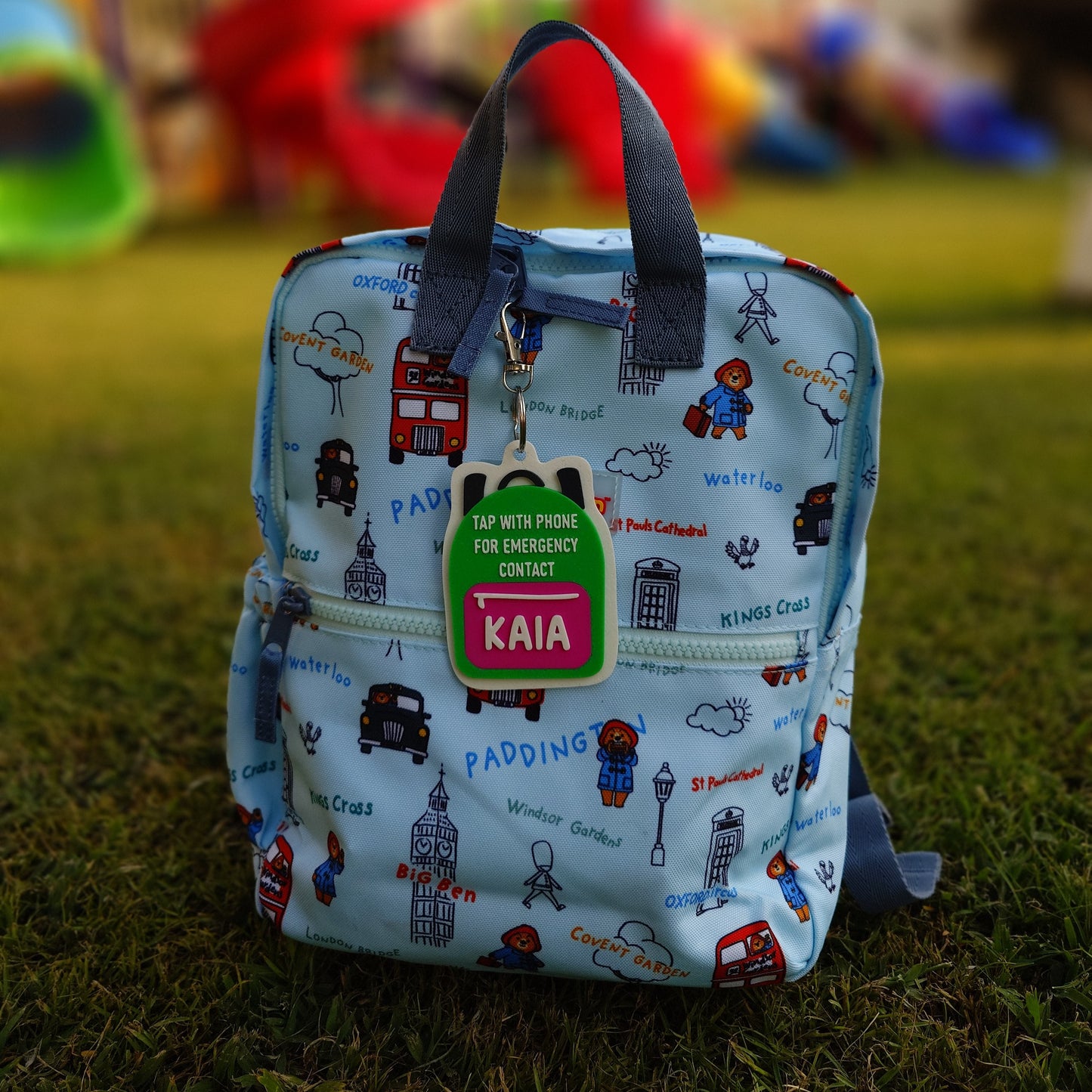 Personalized Emergency Contact Backpack Tag | NFC Backpack tag, School Name Tag