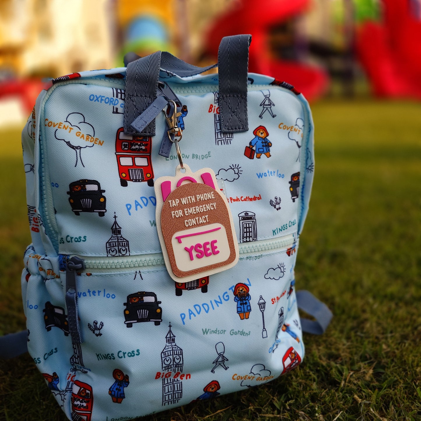 Personalized Emergency Contact Backpack Tag | NFC Backpack tag, School Name Tag