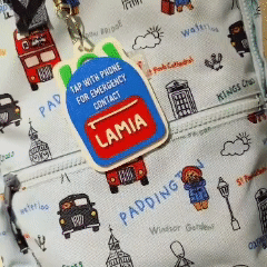 Personalized Emergency Contact Backpack Tag | NFC Backpack tag, School Name Tag