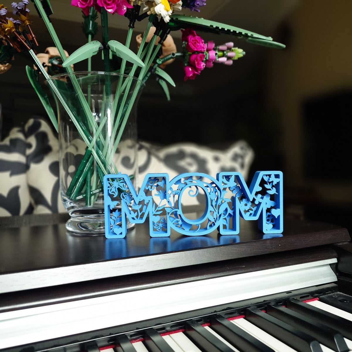 Mothers Day Gift - MOM 3D Floral Word Art
