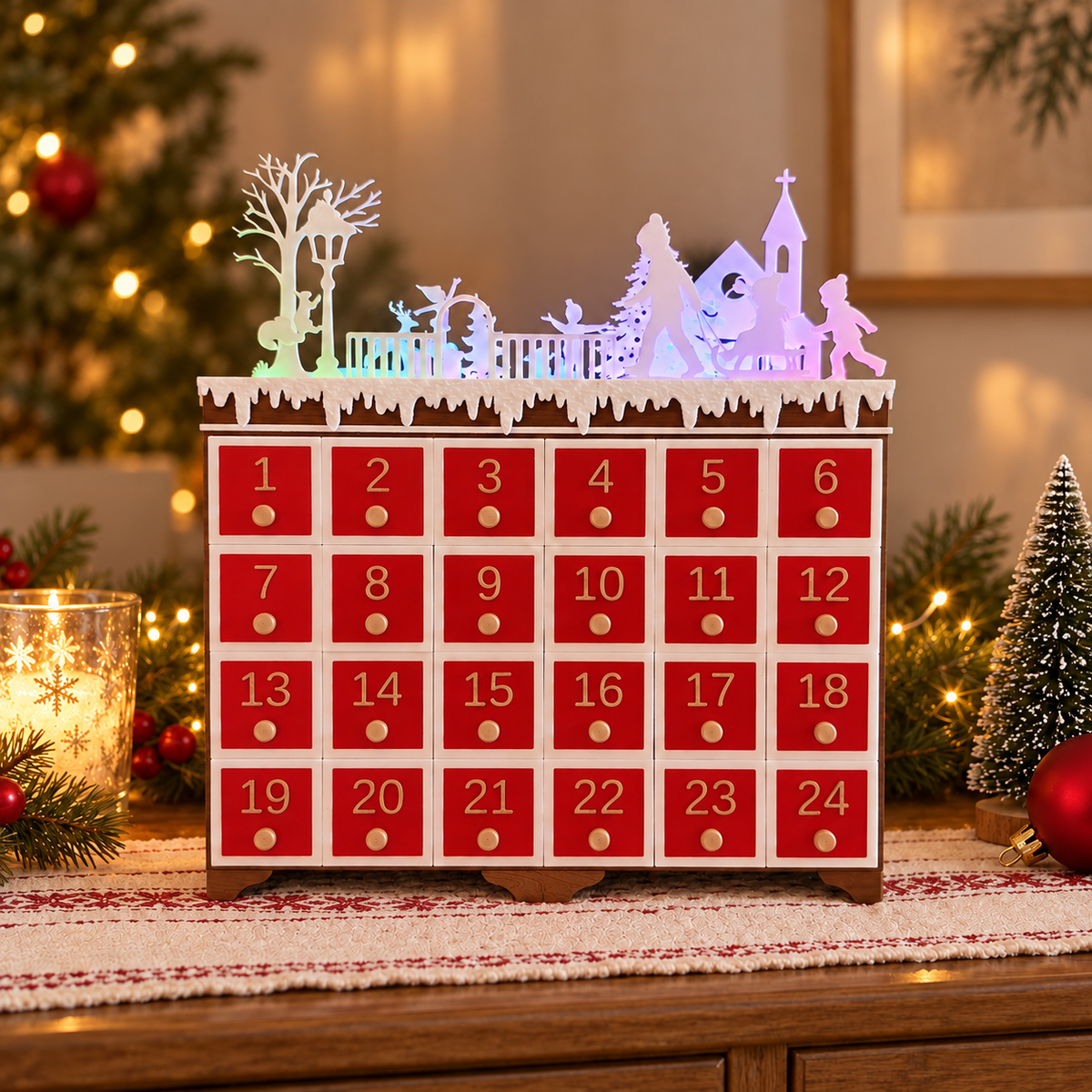 LAB16-CORRECT Wood_Body_Red_Drawers_Winter_Wonderland_Front