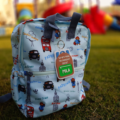 Personalized Emergency Contact Backpack Tag | NFC Backpack tag, School Name Tag