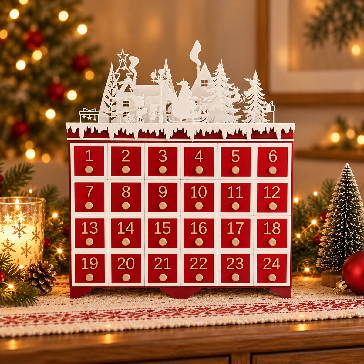LAB16-CORRECT Red_Body_Red_Drawers_Christmas_Village_Front